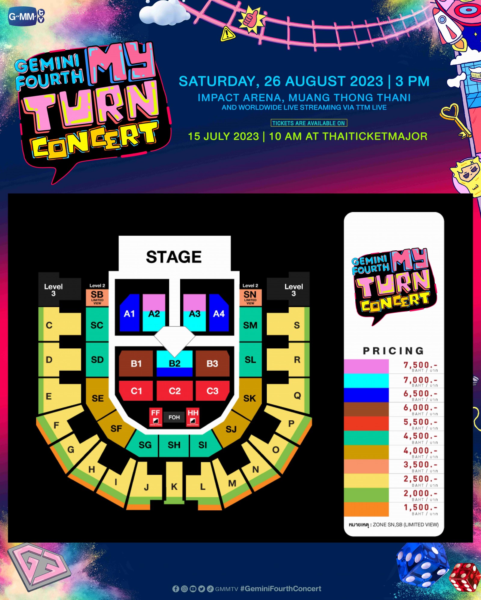 จับมือขึ้นคอนเสิร์ต! เปิดผังคอนเสิร์ต 'Gemini Fourth My Turn